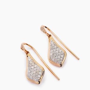 Kendra Scott Lexi Drop Earrings in Pave Diamond and 14k Rose Gold